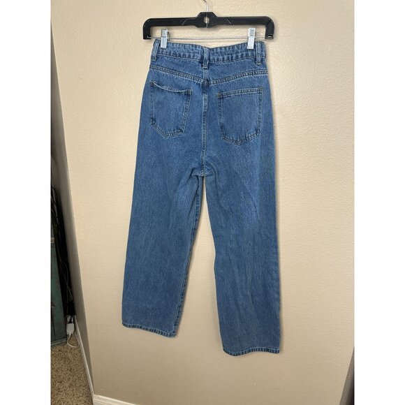 Dazy Women’s Wide Leg High Waisted Blue Denim Jeans Size S Cotton Blend Casual - Picture 3 of 7